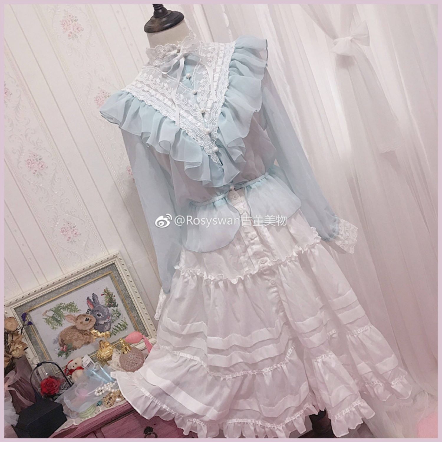 Cổ điển cảm giác cổ điển Nhật Bản cô gái mới váy Gunne Sax nấm ren nửa váy cổ điển tự chế - Váy chân váy đuôi cá