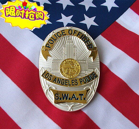 American Loshirts Badge Badge S W A T Metal Badge Loshirts LAPD Agent Gold Metal Great Badge