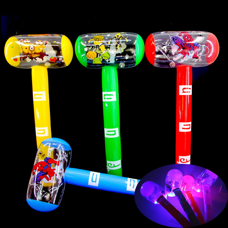 2017 New Inflatable Pvc Children's Toy Hammer Cartoon Toy Bear Infested With Luminous Hammer Promotion
