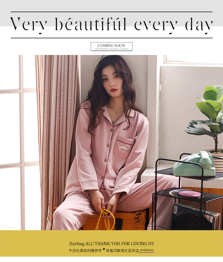 Đồ ngủ nam cực nam xuân hè thu đông tay dài bằng vải cotton mỏng phù hợp với phiên bản tiếng Hàn của chất liệu cotton dễ thương cho nữ đầm ngủ dễ thương
