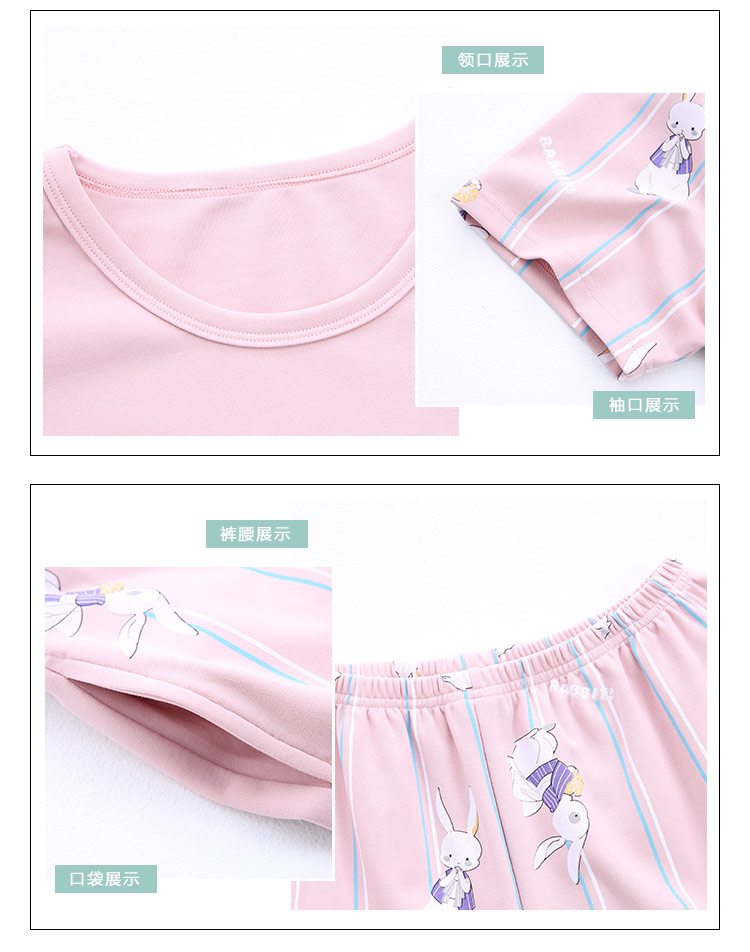 Đồ ngủ nam cực nam mùa hè cotton ngắn tay phù hợp với phim hoạt hình Hàn Quốc sinh viên hai mảnh mỏng thời trang mặc nhà