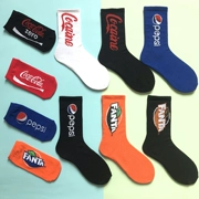 Pepsi Tide thương hiệu vớ cotton đường phố dài vớ Fanta Coke đôi tất nam và nữ vớ Pepsi Cola - Bít tất nữ