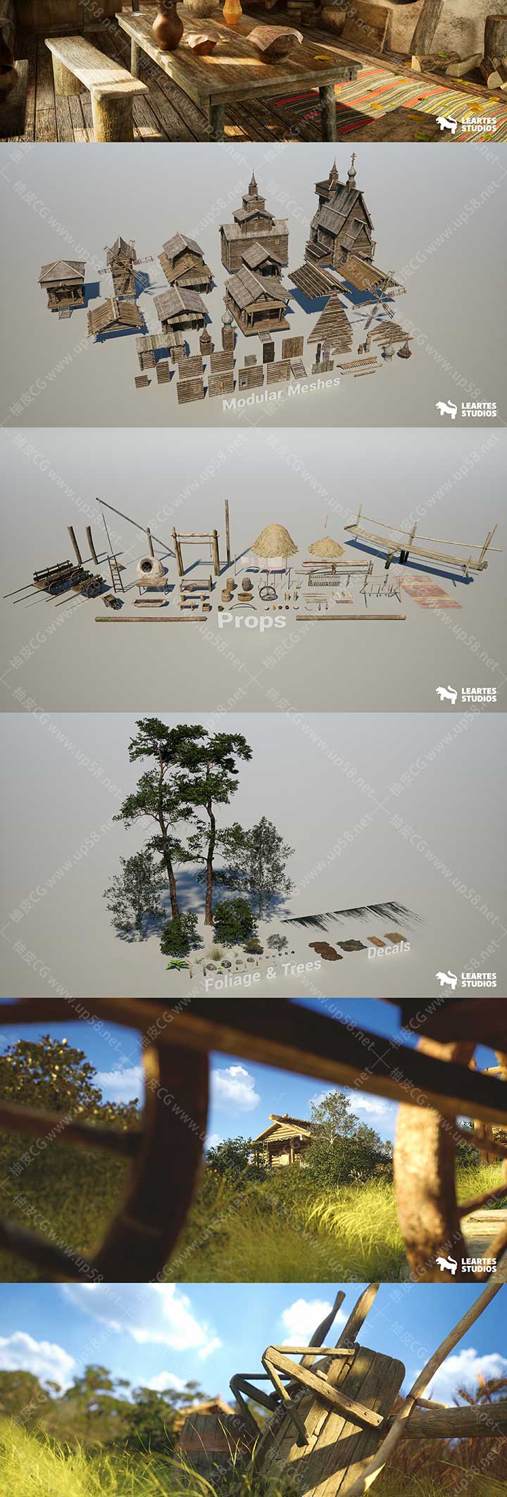 Unreal Engine游戏开发中世纪俄罗斯村庄环境资产包