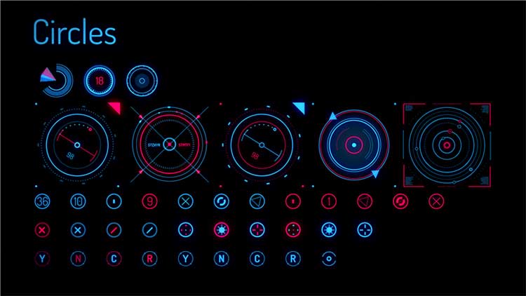 AE面板 300+高科技感全息数字信息图数据HUD元素素材包