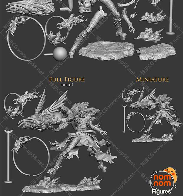 漫画游戏人形台风角色3D打印模型