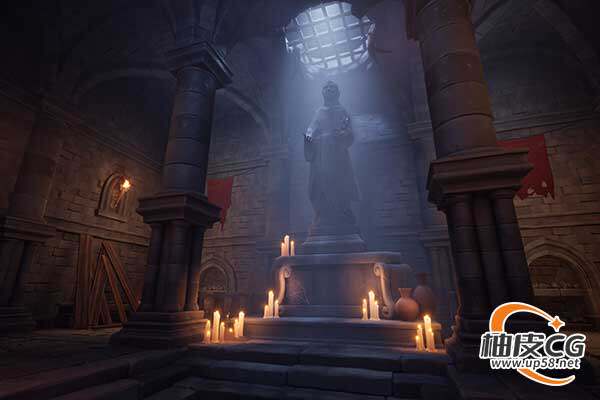 Unreal Engine风格化地下墓穴古墓地牢环境3D场景资源包