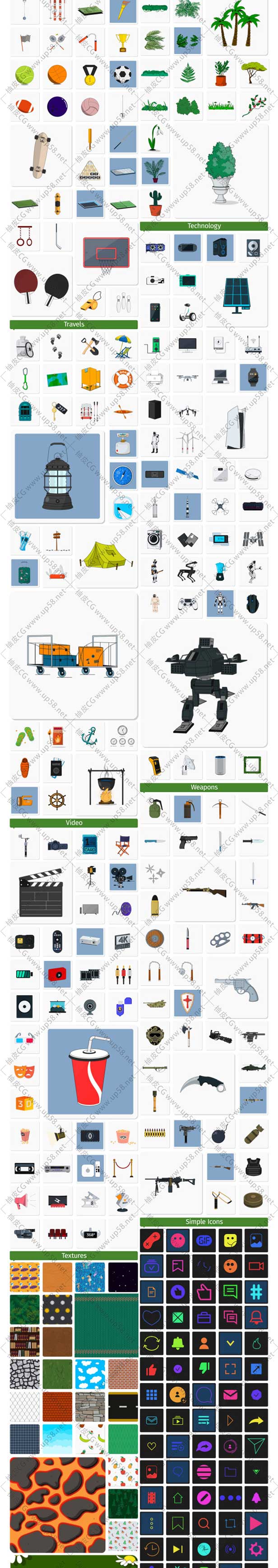 AE脚本 2450种自媒体创意2D卡通动态元素MG动画预设素材+中文教程