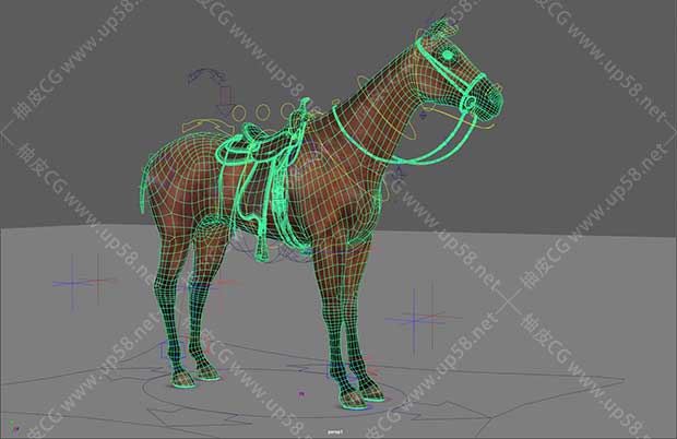 MAYA / VRay逼真骏马3D模型（带骨骼绑定动画）