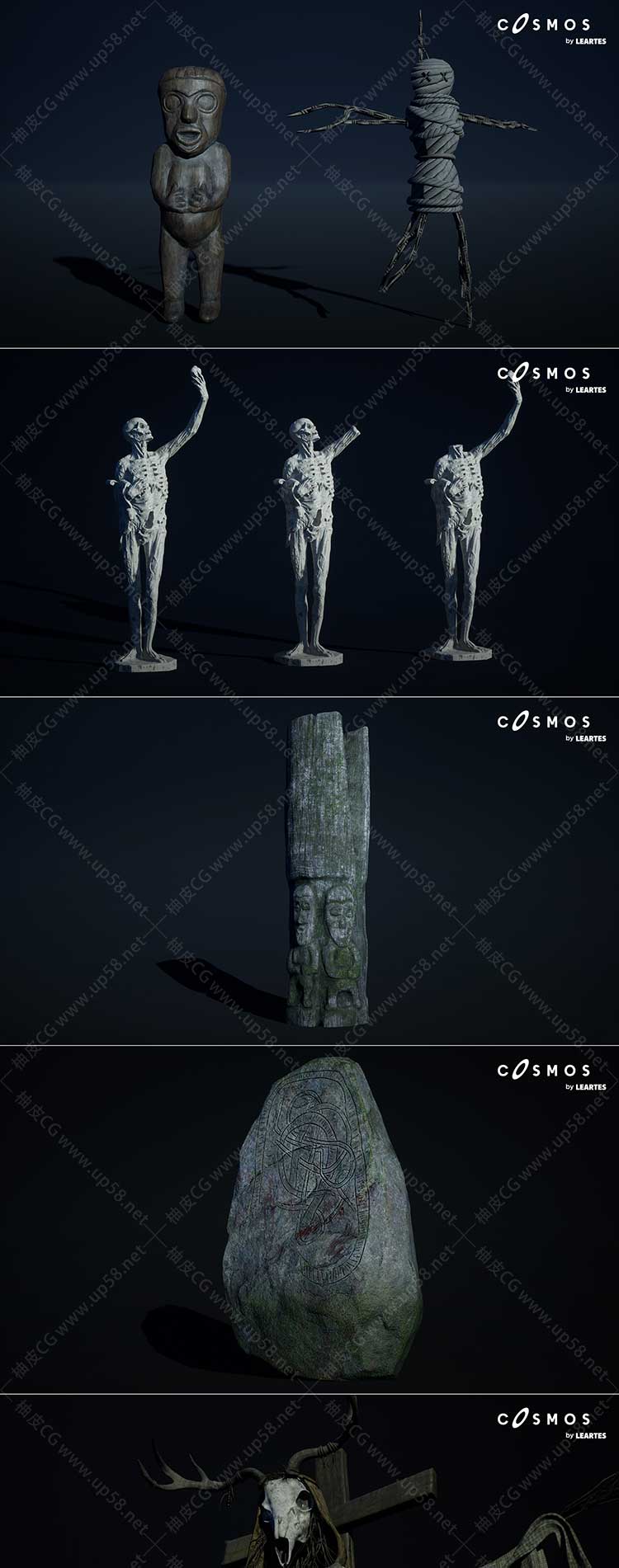 23款Unreal Engine奇幻场景搭建恶魔雕塑与法阵资产包