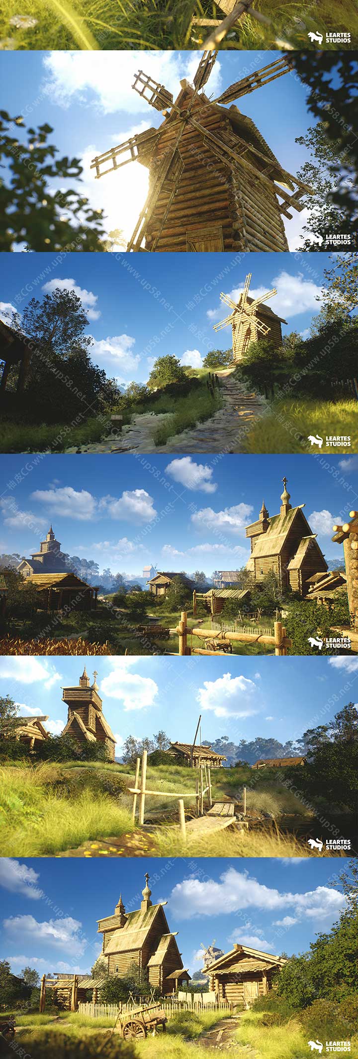 Unreal Engine游戏开发中世纪俄罗斯村庄环境资产包
