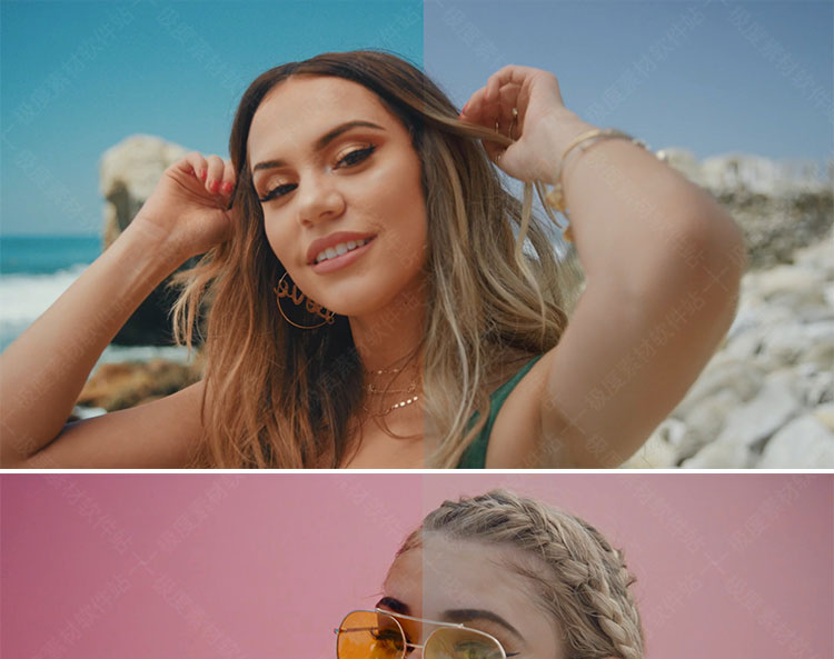 12组AE Pr FCPX 达芬奇 PS青黄色调质感LUTS视频调色预设