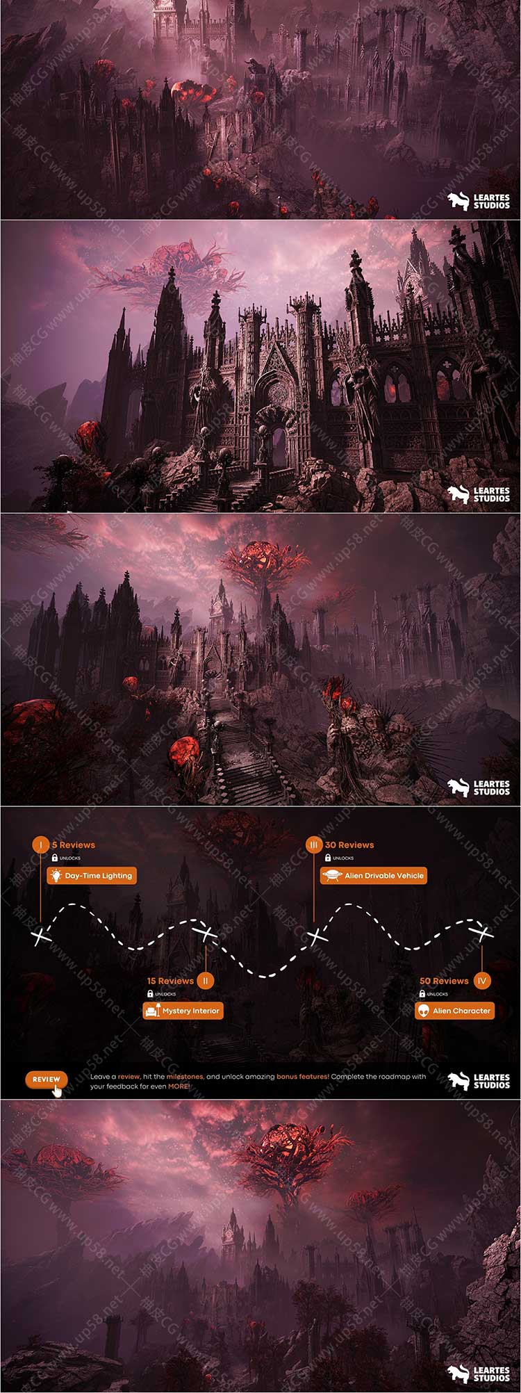 Unreal Engine游戏开发幻想外星城堡Fantasy Alien Castle素材