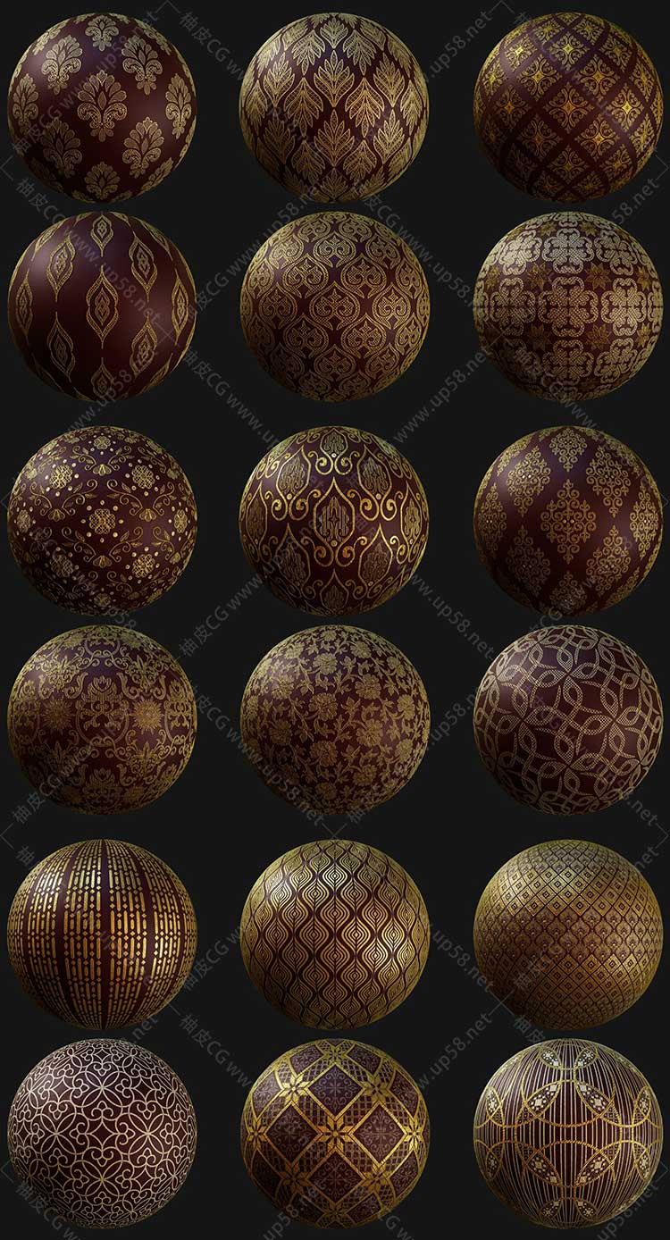 40种无缝蕾丝织物布料图案4K高清PBR纹理贴图+sbsar