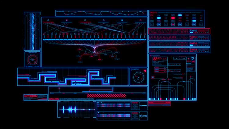 AE面板 300+高科技感全息数字信息图数据HUD元素素材包