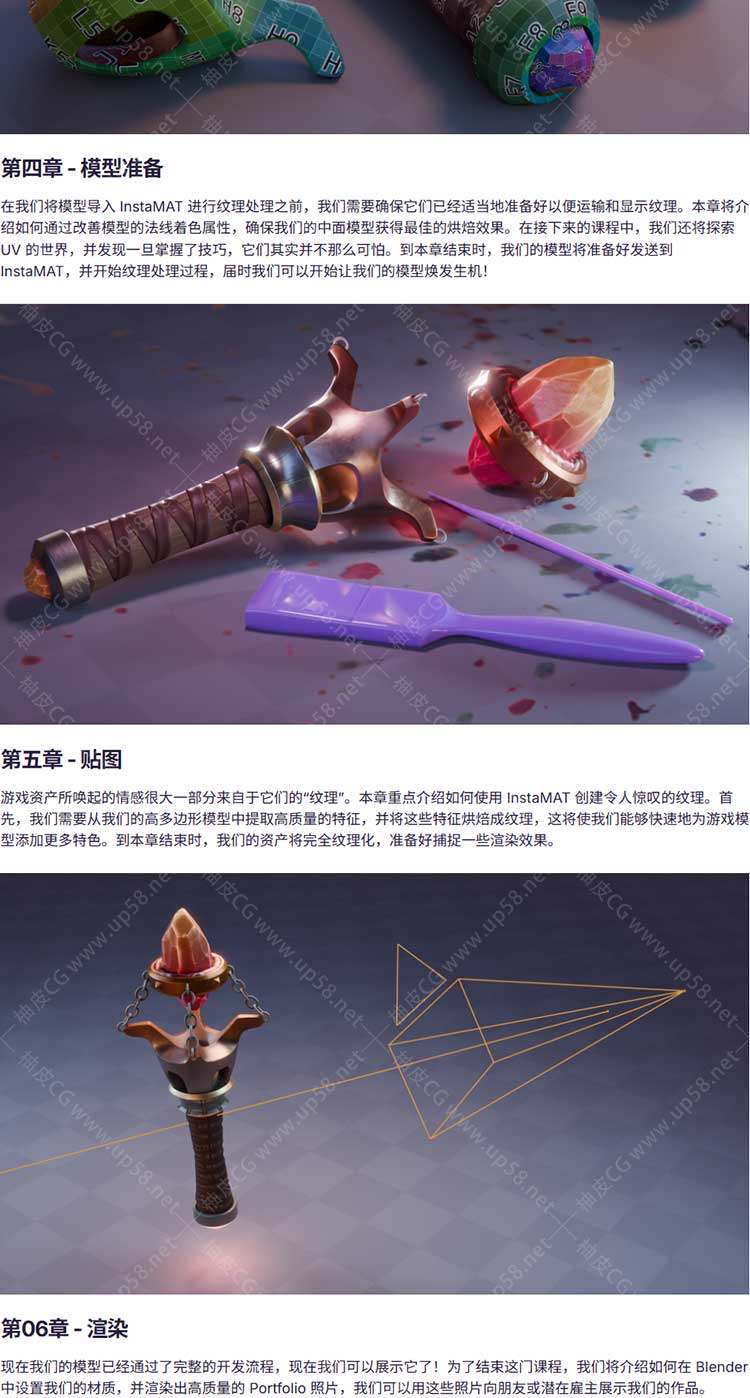 Blender完整游戏资产创建工作流程视频教程(中文字幕)