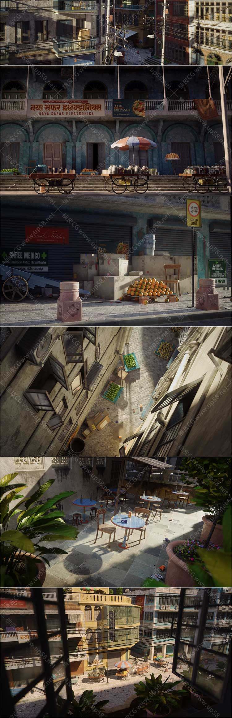 3Dsmax / Blender印度首都新德里城市景观虚拟3D模型合集Kitbash3D