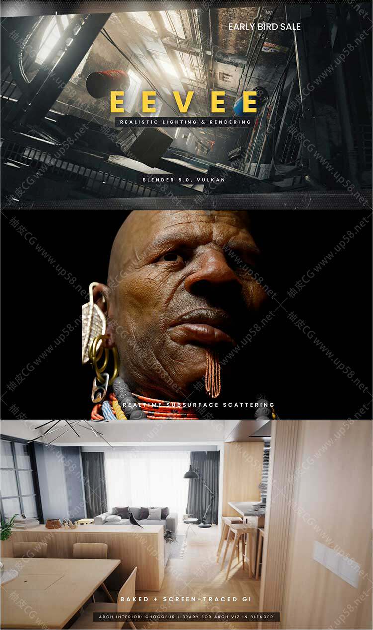 Blender & EEVEE逼真光照和渲染高级技术视频课程(中文字幕)