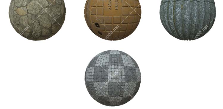 室外建筑设计路面墙面高清材质球纹理贴图素材