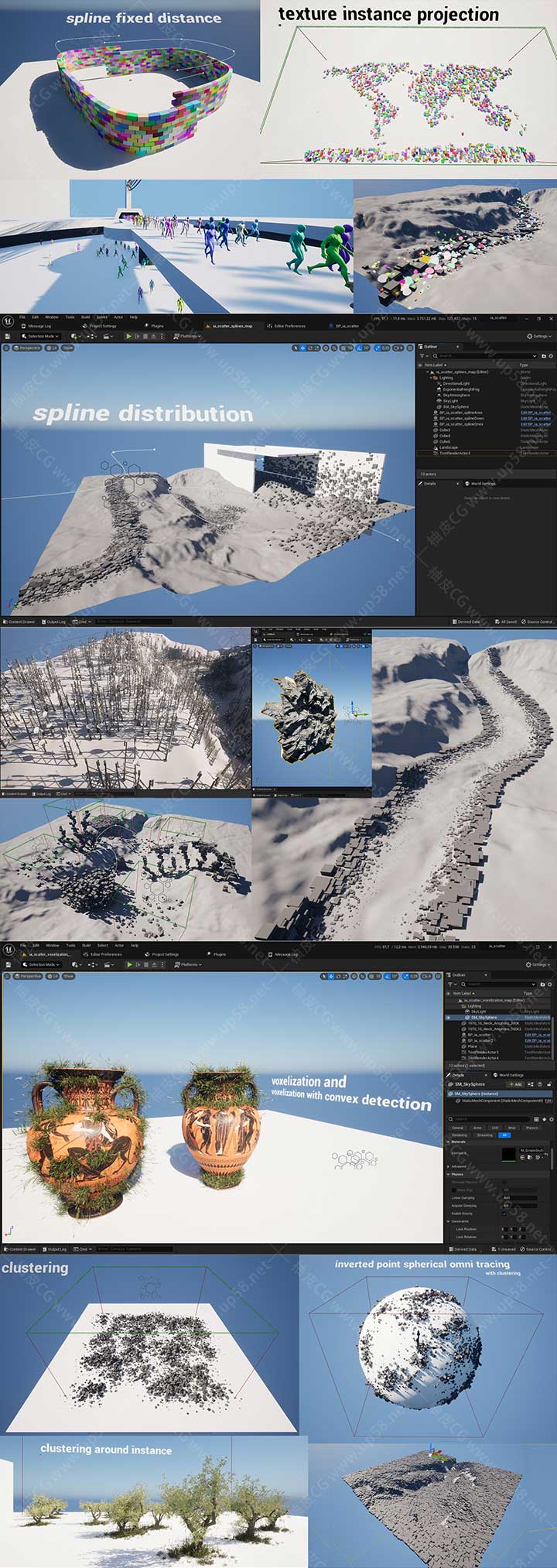Unreal Engine专业物体随机散布与环境构建工具ia scatter