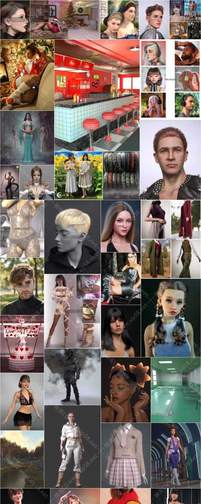 Daz studio 3D角色模型素材合集2026年度1月第二波
