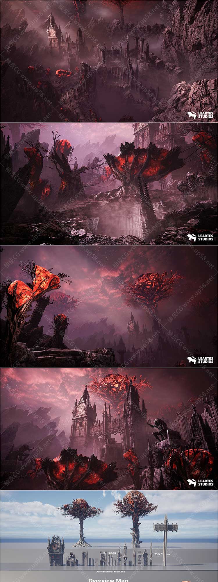 Unreal Engine游戏开发幻想外星城堡Fantasy Alien Castle素材