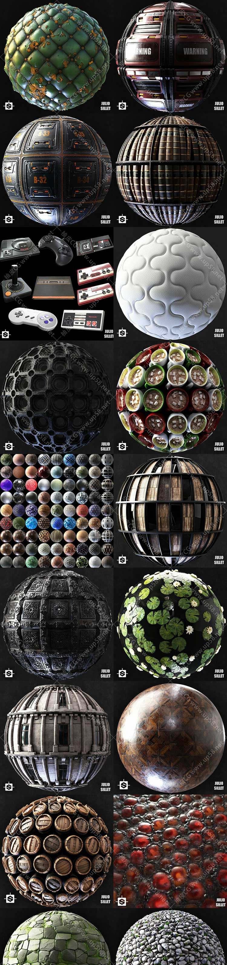 Blender科幻木材塑料瓷砖面料皮革皮肤纸张材质合集