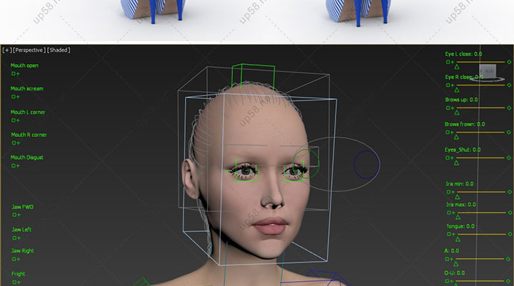 高品质动画拓扑结构 高精度逼真细节女性角色人物多格式3D模型