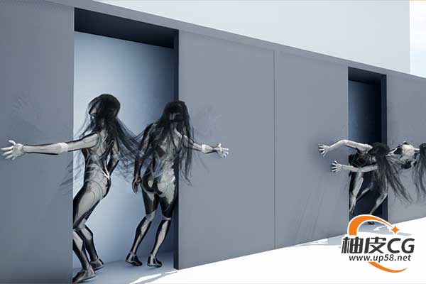 Unreal Engine经典惊悚恐怖女鬼幽灵素材Classic Female Ghost