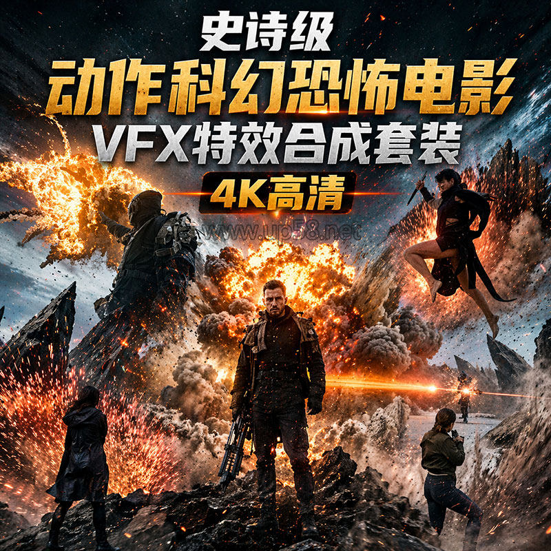 动作科幻预告片血腥爆炸冲击波能量盾VFX特效合成4K高清视频素材