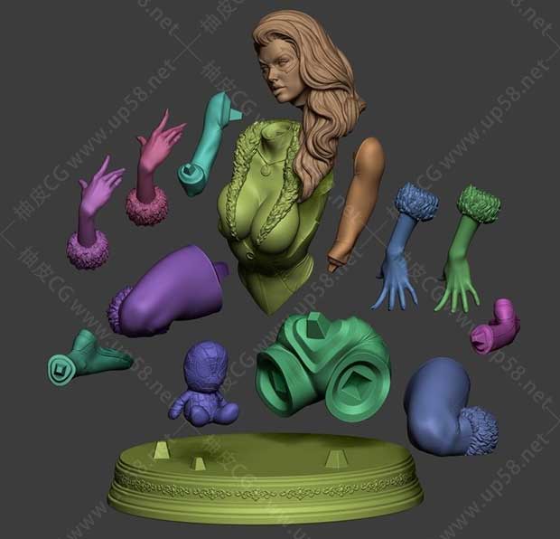 STL黑猫女性角色3D打印精细三维模型