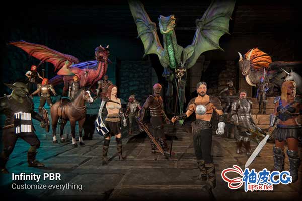 Unity幻想史诗RPG人类精灵半兽人龙马装备完整捆绑包