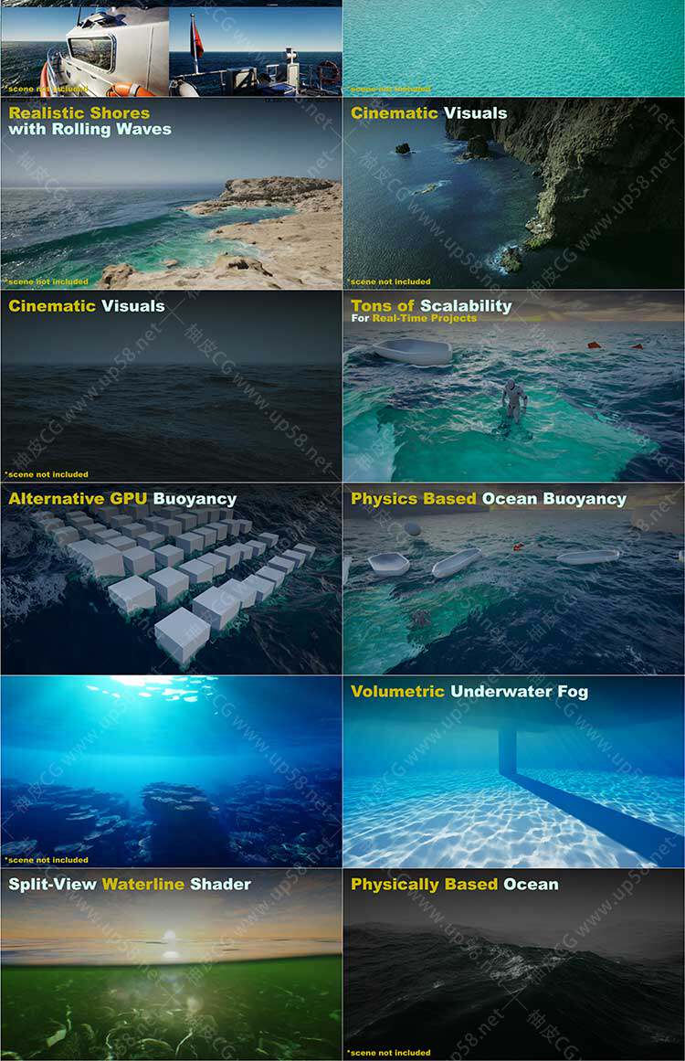 Unreal Engine实时海岸线与波浪交互插件Waterline PRO 6