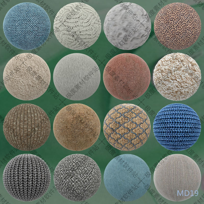 3dmax C4D KeyShot Maya Blender布料面料织物无缝材质贴图素材库+新增10组