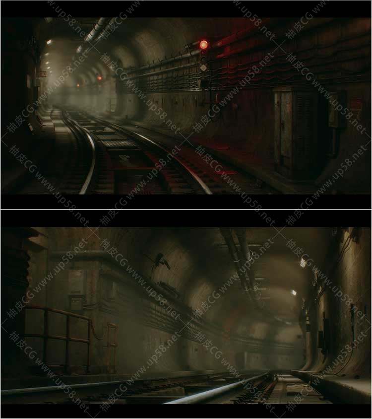 Unreal Engine城市地铁隧道AAA质量视觉效果UE素材Subway Tunnel