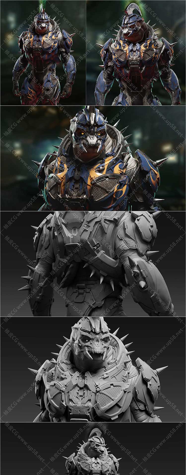 ZBrush数字雕刻游戏高质量3D角色模型视频教程(中文字幕)