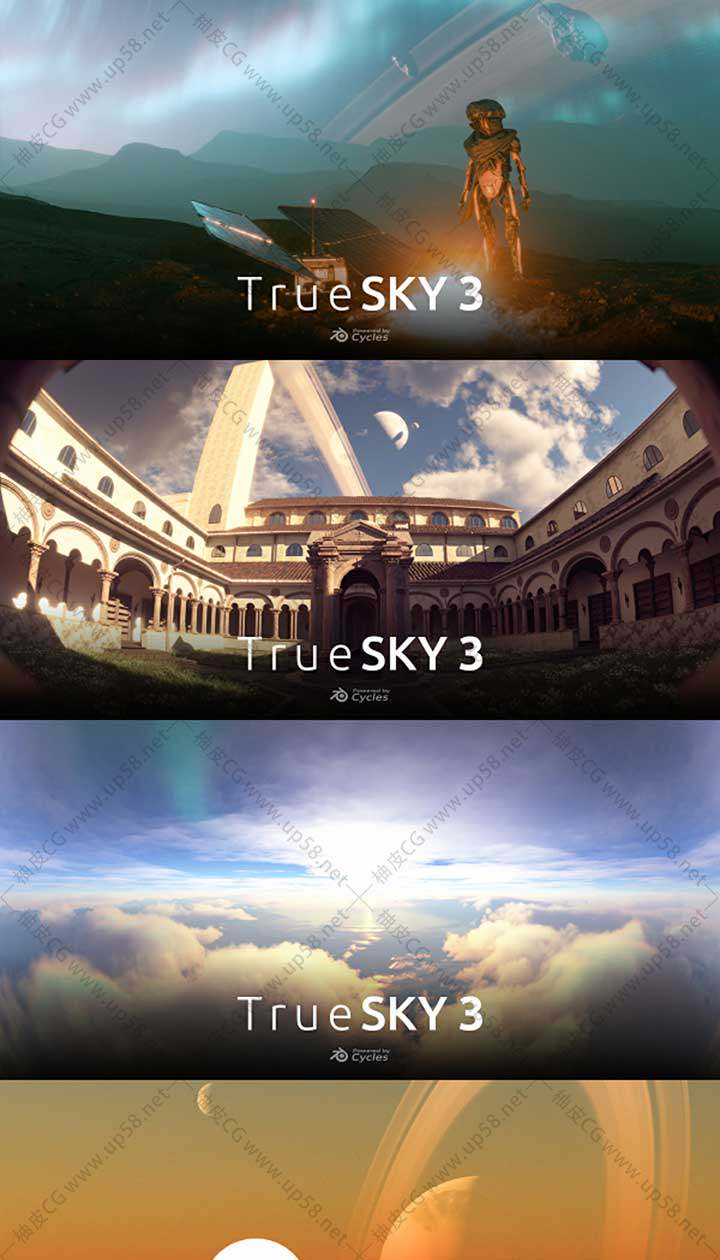 [汉化版]Blender打造超写实程序化大气云层天空系统插件True-Sky v3.0.0B