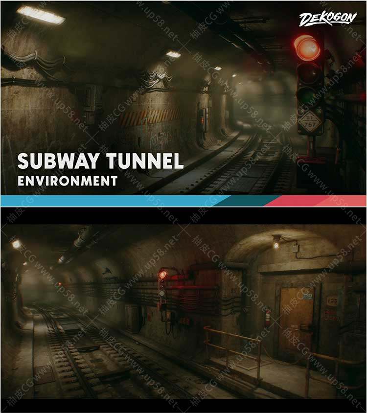 Unreal Engine城市地铁隧道AAA质量视觉效果UE素材Subway Tunnel