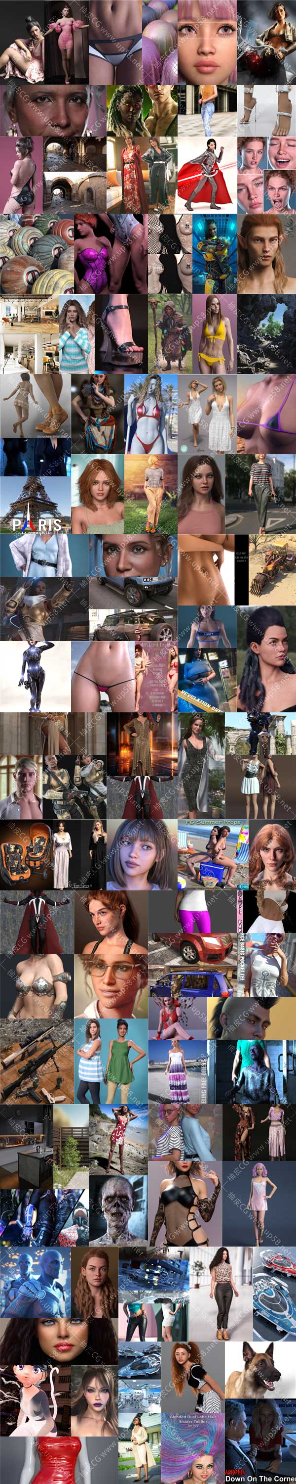 Daz studio 3D角色模型素材合集2024年度1月第一波