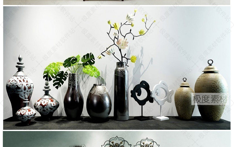 3Dmax现代北欧风格饰品精细模型素材库 家装工装设计后现代3D模型