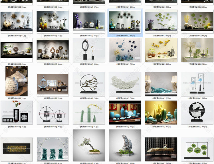 3Dmax现代北欧风格饰品精细模型素材库 家装工装设计后现代3D模型