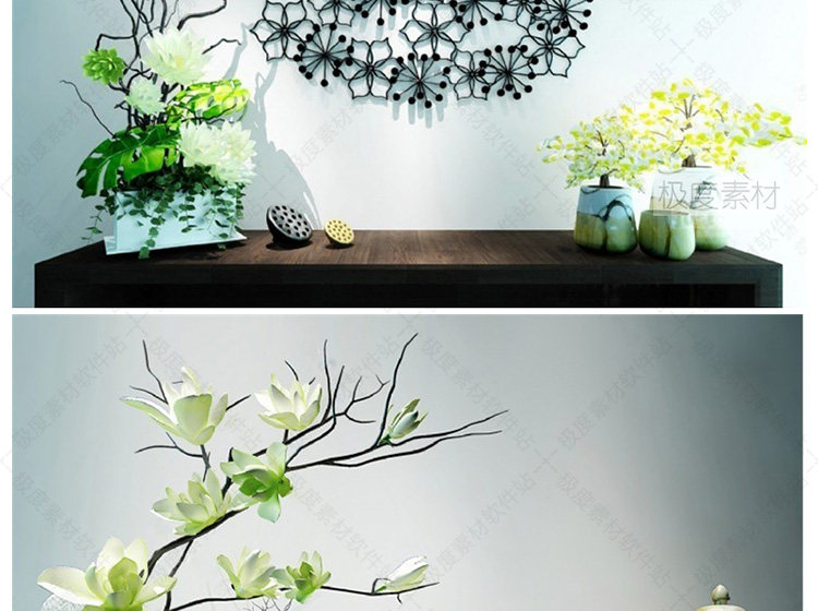 3Dmax现代北欧风格饰品精细模型素材库 家装工装设计后现代3D模型