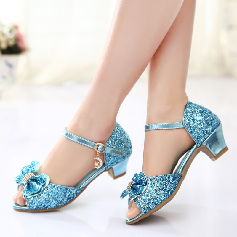 Children's sandals female summer little girls wear 6 bows 8 high heels 9 princess 10 children 11 girls sandals 12 years old 7