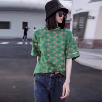 South Korea 2022 New Internet Red Burst Advanced Sensation Super-Looking Blouse High End Tide Card Short Sleeve T-Shirt Woman Summer