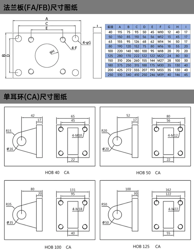 Xi lanh thủy lực hạng nặng HOB được chế tạo theo yêu cầu khuôn hai chiều loại thanh giằng xi lanh thủy lực hai chiều con dấu dầu đôi bằng kính thiên văn