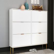 Shoe Cabinet Home Doorway Province Space Large Capacity Solid Wood Entrance DOOR LOCK ULTRA-THIN TIPPING SHOES CABINET WHITE BAG INSTALLATION
