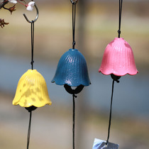 Japanese cast iron wind chimes metal flower chimes Retro wind scenic balcony outdoor courtyard temple blessing hanging bells