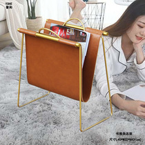 Light luxury multi-function newspaper rack magazine rack floor storage rack iron paper newspaper rack creative childrens bookshelf skin