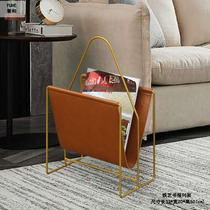 Modern multi-purpose metal leather magazine newspaper rack home corner storage portable small bookshelf storage newspaper rack