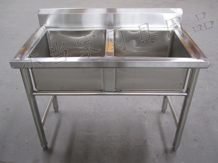 Stainless Steel Double Sink Wash Vegetable Basin Stainless eyes pool Commercial assembly Double star sink Stainless Steel Wash Basin
