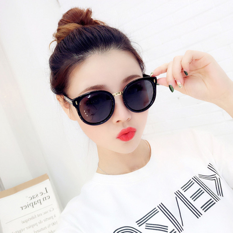2021 new polarized sunglasses women's star net red round face big frame glasses fashion trend anti-UV sunglasses